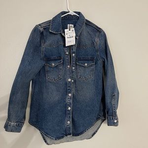 Zara Vintage Denim Button Down Shirt